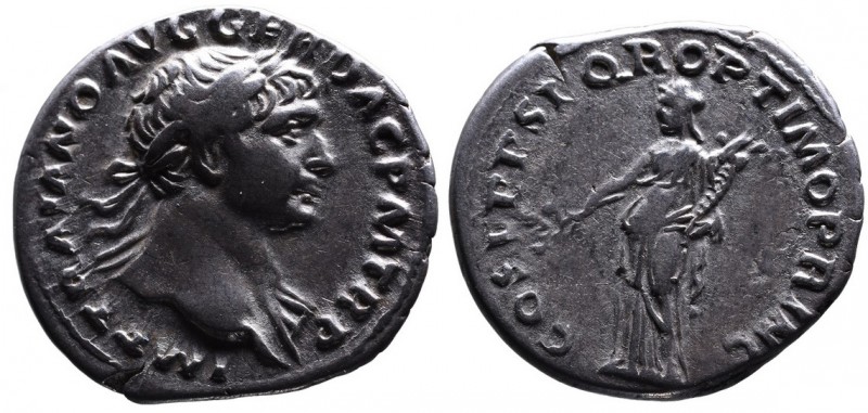 Traianus AD 98-117, Rome Mint, AD 103-111.
Laureate bust of Traianus right, with...