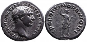 Traianus AD 98-117, Rome Mint, AD 103-111.
Laureate bust of Traianus right, with drapery on the left shoulder and aegis, IMP TRAIANO AVG GER DAC PM TR...