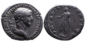 Traianus AD 98-117, Rome Mint, AD 114-117.
Laureate and draped bust of Traianus right, IMP CAES NER TRAIAN OPTIM AVG GER DAC PARTHICO;
Naked Genius st...