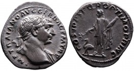 Traianus AD 98-117, Rome Mint, AD 103-111.
Laureate bust of Traianus right, with drapery on the left shoulder, IMP TRAIANO AVG GER DAC PM TRP;
Arabia ...