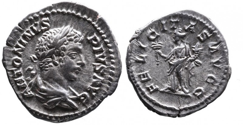 Caracalla AD 198-217, Rome Mint, AD 201-206.
Laureate and draped bust of Caracal...