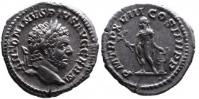 Caracalla AD 198-217, Rome Mint, AD 215.
Laureate head of Caracalla right, ANTONINVS PIVS AVG GERM;
Apollo standing left wearing only cloak, holding b...
