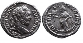 Caracalla AD 198-217, Rome Mint, AD 213-217.
Laureate head of Caracalla right, ANTONINVS PIVS AVG BRIT;
Liberalitas standing left, holding abacus and ...