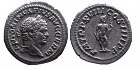 Caracalla AD 198-217, Rome Mint, AD 215.
Laureate head of Caracalla right, ANTONINVS PIVS AVG GERM;
Naked Jupiter standing right, holding thunderbolt ...