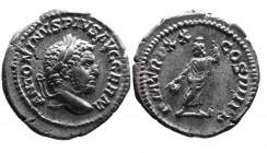 Caracalla AD 198-217, Rome Mint, AD 217.
Laureate head of Caracalla right, ANTONINVS PIVS AVG GERM;
Serapis in polos standing left wearing only cloak,...