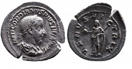 Gordianus III AD 238-244, Rome Mint, ca. AD 240-241.
Laureate, draped and cuirassed bust of Gordianus right, IMP GORDIANVS PIVS FEL AVG;
Venus standin...