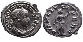 Gordianus III AD 238-244, Rome Mint, ca. AD 240-241.
Laureate, draped and cuirassed bust of Gordianus right, IMP GORDIANVS PIVS FEL AVG;
Diana standin...