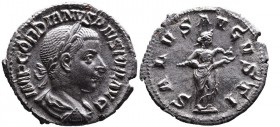 Gordianus III AD 238-244, Rome Mint, ca. AD 240-241.
Laureate, draped and cuirassed bust of Gordianus right, IMP GORDIANVS PIVS FEL AVG;
Salus standin...