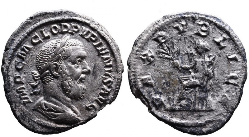 Pupienus AD 238, Rome Mint, April-June AD 238.
Laureate, cuirassed and draped bu...