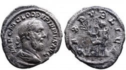 Pupienus AD 238, Rome Mint, April-June AD 238.
Laureate, cuirassed and draped bust of Pupienus right, IMP C M CLOD PVPIENVS AVG;
Pax seated left, hodl...