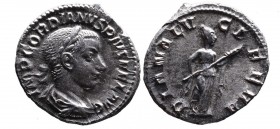 Gordianus III AD 238-244, Rome Mint, ca. AD 240-241.
Laureate, draped and cuirassed bust of Gordianus right, IMP GORDIANVS PIVS FEL AVG;
Diana standin...