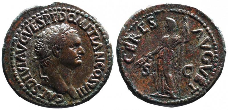 Domitianus AD 81-96 under Titus, Rome Mint, AD 80-81.
Laureate head of Domitianu...