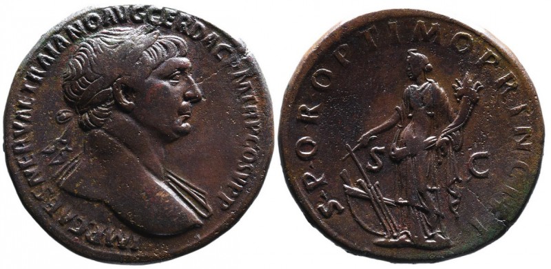 Traianus AD 98-117, Rome Mint, AD 103-111.
Laureate bust of Traianus right, with...