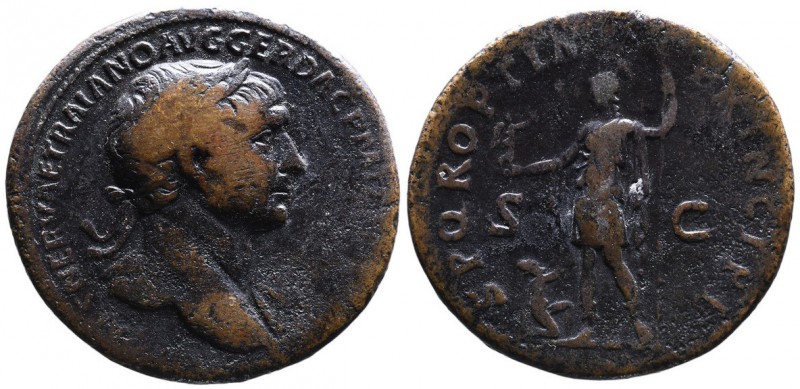 Traianus AD 98-117, Rome Mint, AD 103-111.
Laureate bust of Traianus right, with...