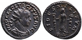Tacitus AD 275-276 AD, Lugdunum Mint, February AD 276.
Radiate, cuirassed and draped bust of Tacitus right, IMP CM CL TACITVS AVG;
Fides standing left...