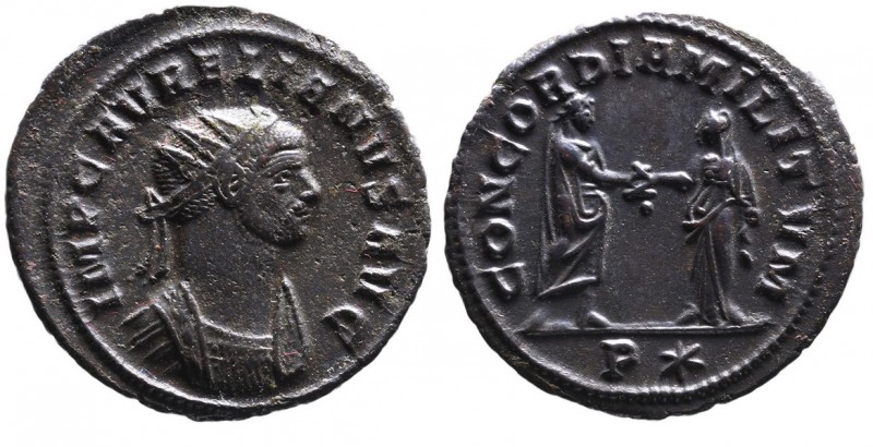 Aurelianus AD 270-275, Siscia Mint, ca. AD 274.
Radiate and cuirassed bust of Au...