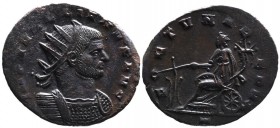 Aurelianus AD 270-275, Mediolanum Mint, ca. AD 272-274.
Radiate and cuirassed bust of Aurelianus right, IMP AVRELIANVS AVG;
Fortuna seated on the whee...