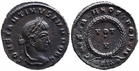 Constantine II AD 317-340, as caesar, Siscia Mint, ca. AD 320-321.
Laureate head of Constantinus II right, CONSTANTINVS IVN NOB C;
VOT_V within wreath...