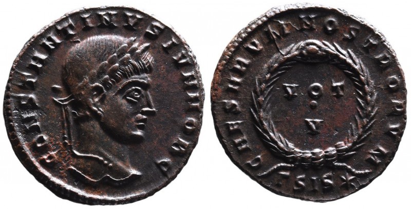 Constantine II AD 317-340, as caesar, Siscia Mint, ca. AD 320-321.
Laureate head...