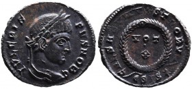 Crispus AD 317-326, as caesar, Siscia Mint, ca. AD 320-321.
Laureate head of Crispus right, IVL CRISPVS NOB C;
VOT_X within wreath, CAESARVM NOSTRORVM...