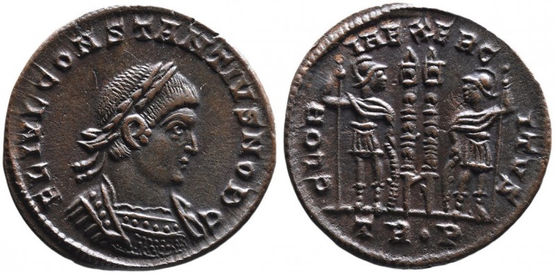 Constantius II AD 324-361, as caesar, Trier Mint, ca. AD 332-332.
Laureate and c...