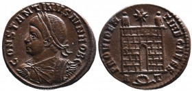 Constantine II AD 317-340, as caesar, Rome Mint, ca. AD 326.
Laureate, draped and cuirassed bust of Constantinus II left, CONSTANTINVS IVN NOB C;
Camp...