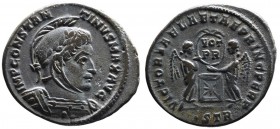 Constantine I the Great AD 307-337, Trier Mint, ca. AD 319.
Helmeted, laureate and cuirassed bust of Constantinus I right, IMP CONSTANTINVS MAX AVG;
T...