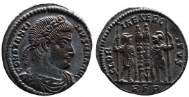 Constantine I the Great AD 307-337, Rome Mint, ca. AD 330-335.
Draped and cuirassed bust of Constantinus I right wearing laurel and rosette diadem, CO...