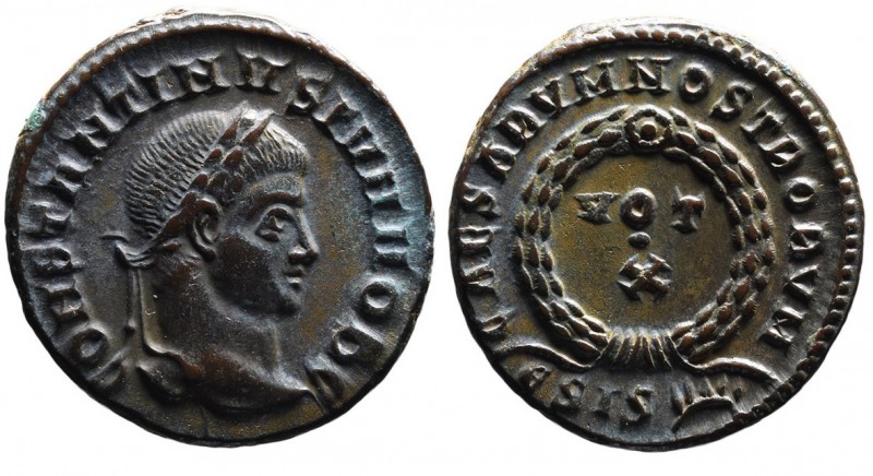 Constantine II AD 317-340, as caesar, Siscia Mint, ca. AD 321-324.
Laureate head...
