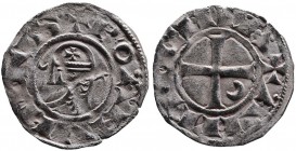 Crusader Kings of Antioch
King Bohemond III. 1162 - 1201 AD. Silver denier.
Helmeted head of king in chain-maille armor, crescent and star to sides, +...