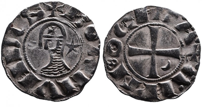 Crusader Kings of Antioch
King Bohemond III. 1162 - 1201 AD. Silver denier.
Helm...