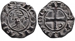 Crusader Kings of Antioch
King Bohemond III. 1162 - 1201 AD. Silver denier.
Helmeted head of king in chain-maille armor, crescent and star to sides, +...