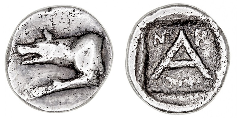 MONEDAS ANTIGUAS
PELOPONESO
Argos. Trióbolo. AR. (465-430 a.C.) A/Cabeza de lo...