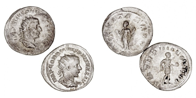 IMPERIO ROMANO
LOTES DE CONJUNTO
Lote de 2 monedas. AR. Antoniniano. Filipo I ...