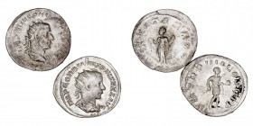 IMPERIO ROMANO
LOTES DE CONJUNTO
Lote de 2 monedas. AR. Antoniniano. Filipo I y Gordiano III. BC+ a BC-