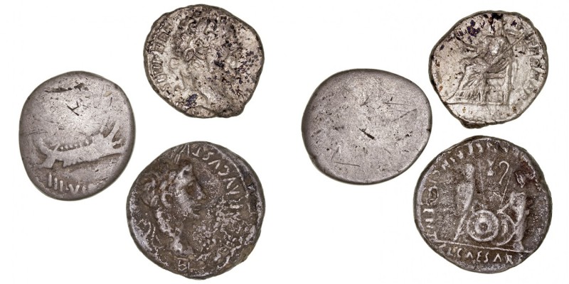 IMPERIO ROMANO
LOTES DE CONJUNTO
Lote de 3 monedas. AR. Denario. Augusto, Marc...