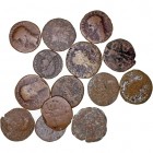 IMPERIO ROMANO
LOTES DE CONJUNTO
Lote de 14 monedas. AE. Medianos y pequeños bronces. BC a MC