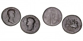 IMPERIO ROMANO
LOTES DE CONJUNTO
Sestercio. Lote de 2 monedas. AE. Nerón (R/DECVRSIO) y Nerva. Interesante. BC- a RC