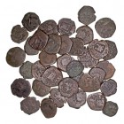 MONARQUÍA ESPAÑOLA
LOTES DE CONJUNTO
Lote de 36 monedas. AE. De Felipe III a Carlos II. Examinar. Comercial. BC a RC