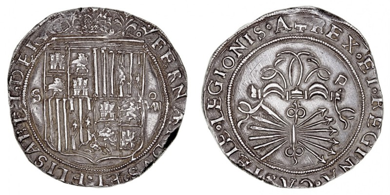 MONARQUÍA ESPAÑOLA
REYES CATÓLICOS
8 Reales. AR. Sevilla D Cuadrada. s/f. Con ...