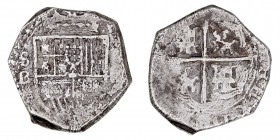 MONARQUÍA ESPAÑOLA
FELIPE III
2 Reales. AR. Sevilla B. fnv. 6,21 g. (CAL.Tipo 122) BC