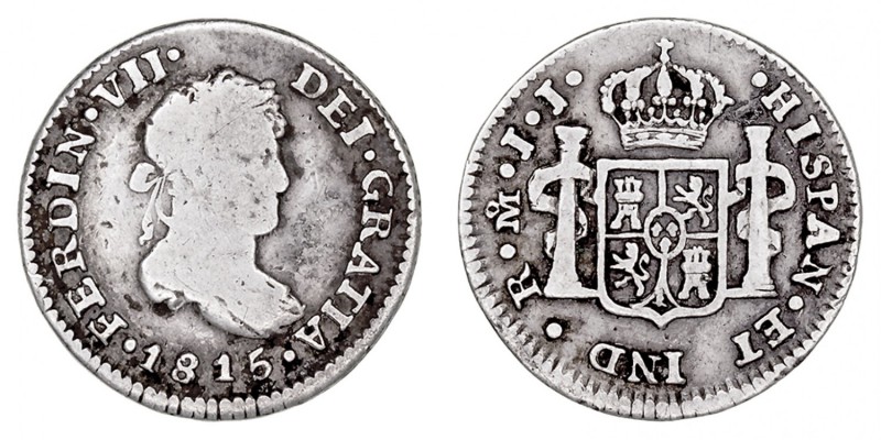 MONARQUÍA ESPAÑOLA
FERNANDO VII
1/2 Real. AR. Méjico JJ. 1815. 1,64 g. CAL.134...