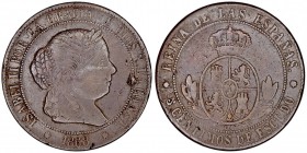 MONARQUÍA ESPAÑOLA
ISABEL II
5 Céntimos de Escudo. AE. Barcelona OM. 1868. CAL.625. MBC-