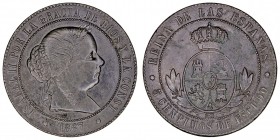 MONARQUÍA ESPAÑOLA
ISABEL II
5 Céntimos de Escudo. AE. Sevilla OM. 1867. CAL.634. Oxidación rev. MBC+/MBC-