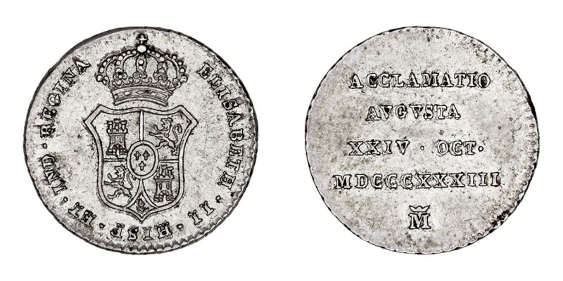 MONARQUÍA ESPAÑOLA
ISABEL II
AR-15. Proclamación en Madrid, 24 Octubre 1833. 1...