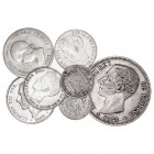 LA PESETA
LOTES DE CONJUNTO
Lote de 7 monedas. AR. 50 Céntimos 1894 y 1896, Peseta 1900 y 1901, 2 Pesetas 1882 y 1892, 5 Pesetas 1875. Alguna estrel...