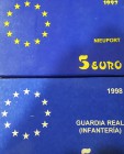 LA PESETA
JUAN CARLOS I
Lote de 2 monedas. AR. 5 Euro conmemorativos de de FNMT. 1997 y 1998. Todas en estuches y con certificados. PROOF