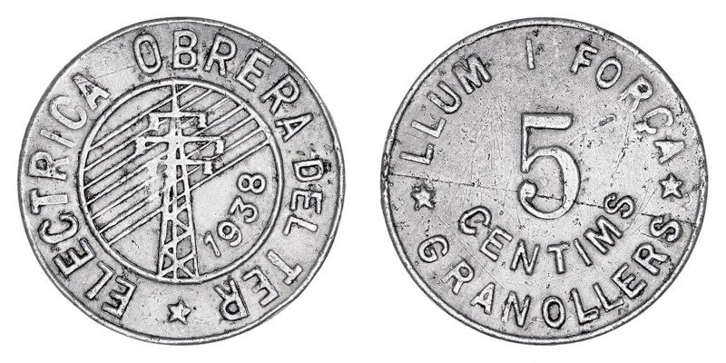 LA PESETA
FICHAS, RESELLOS Y CURIOSIDADES
5 Céntimos. Aluminio. Granollers. El...
