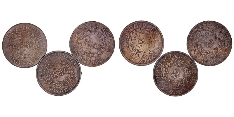 MONEDAS EXTRANJERAS
ARGENTINA
Lote de 2 monedas. AE. Buenos Aires. 2 Reales 18...