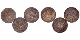 MONEDAS EXTRANJERAS
ARGENTINA
Lote de 2 monedas. AE. Buenos Aires. 2 Reales 1853 y 1854 (2) KM.9. BC